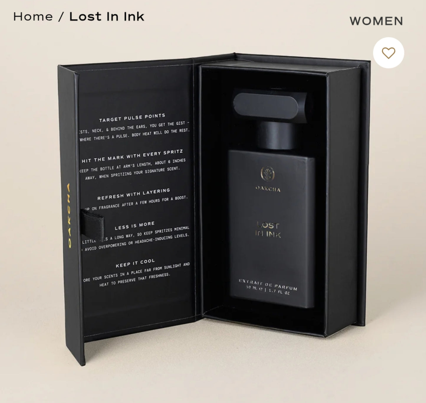 LOST IN INK WOMEN BY Oakcha size 50ml EDT