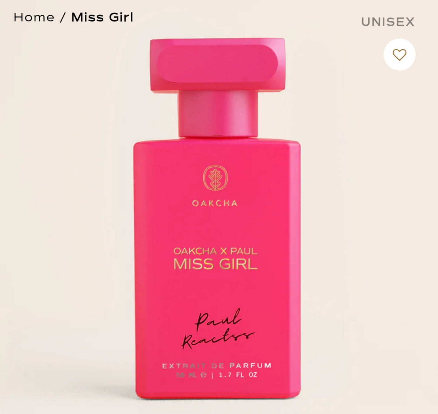 MISS GIRL  UNISEX  By Oakcha size 50ml EDT