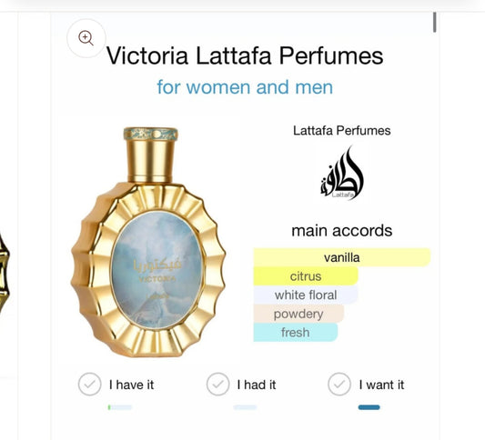 VICTORIA WOMEN EDP 100ML ( 3.4OZ) BY LATTAFA
